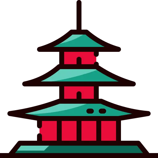 Wakoku - Pagoda Icon. Food near me sushi.